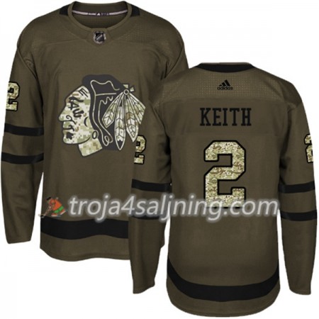 Chicago Blackhawks tröja Duncan Keith 2 Adidas 2017-2018 Camo Grön Authentic - NHL Tröjor Herr